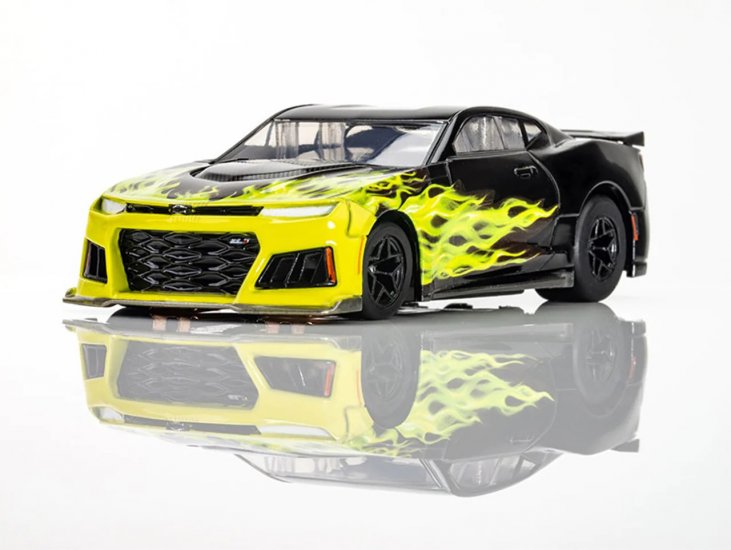 AFX 22060 - '21 Camaro ZL1 - Wildfire Black/Lime - HO (1/64) scale