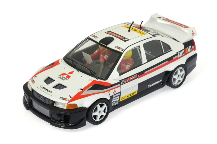 Scaleauto R-series SC-6318A - Mitsubishi Evo V - Cup Version - White/Black - Click Image to Close