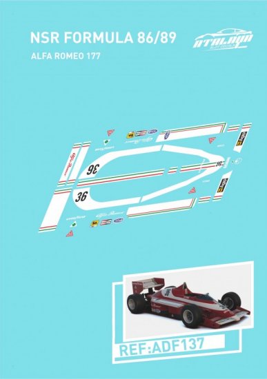 Atalaya Decals ADF137 - NSR F1 - 1979 Alfa Romeo 177 - Vittorio Brambilla