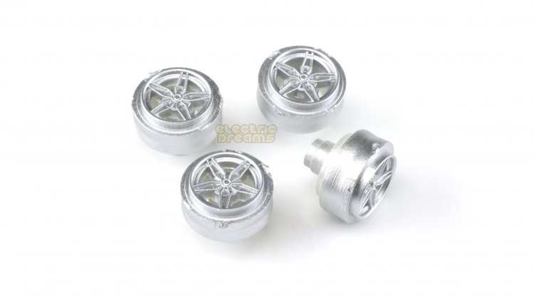 Teamslot L15005 - 15mm Pro Plastic Wheels - Lancia Stratos - Fronts - Silver - pack of 4 - Click Image to Close