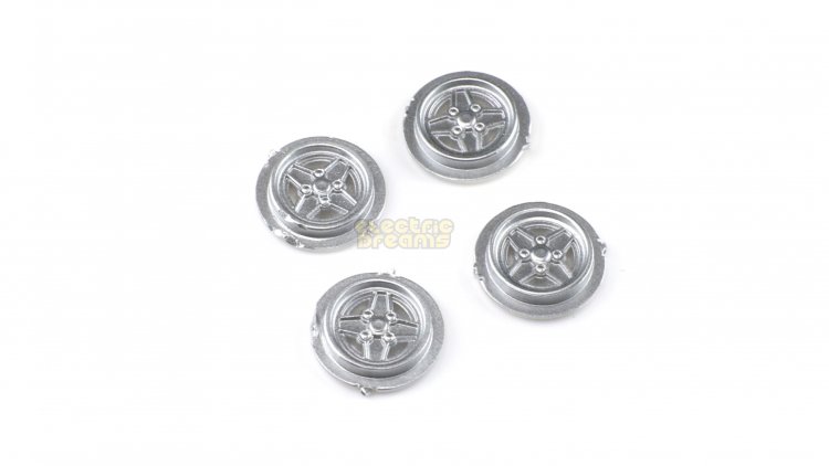 Team Slot T13011 - 13mm Pro Wheel Inserts - Ford MkII RS - Silver - pack of 4