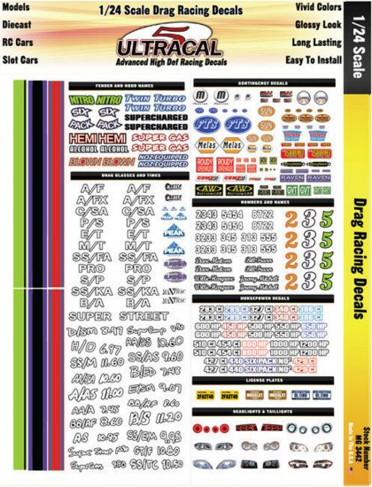 Ultracal 3442 - 1/24 DECALS - Drag Racing