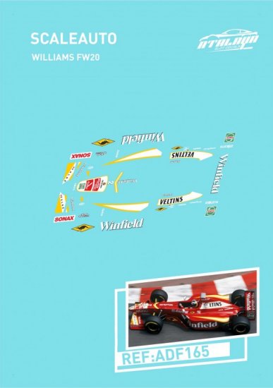 Atalaya Decals ADF165 - For Scaleauto F1 - Ferrari FW20