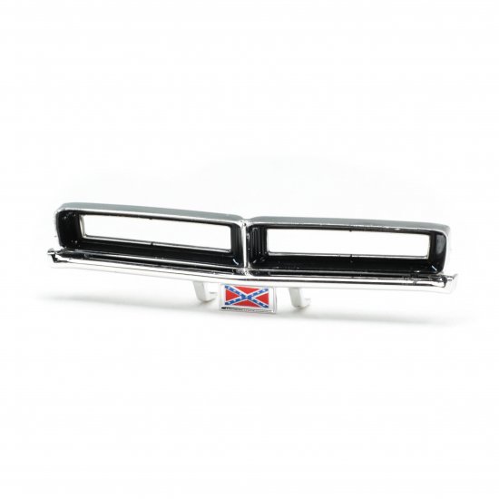 Pioneer BP200238 - '69 Dodge Charger Front Bumper & Trim, Dixie-flag license plate