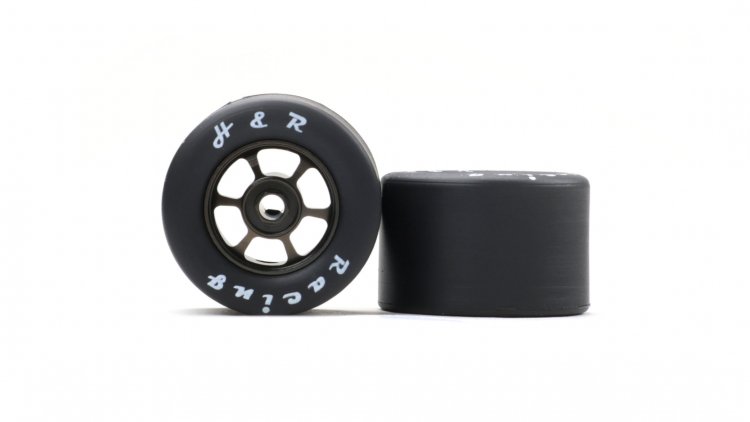 H&R HR1355 - Wheel/Tire Combo - 27 x 12mm - Rubber Tires - 6-Spoke Black Wheels - Click Image to Close