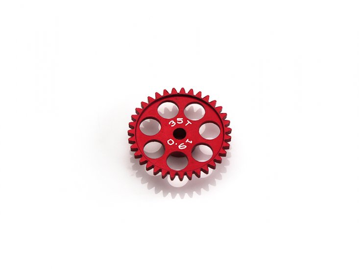 MR Slotcar MR6335 - Sidewinder Gear - 35T - 19.0mm diameter - Red Ergal - for Fly/Scalextric