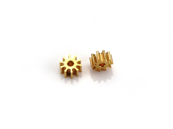 MR Slotcar MR4110 - Brass Pinion Gear - 10T x 5.5mm - Inline/Sidewinder - pair