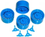 NSR 5433 Ford MkIV wheel inserts w/ knockoffs, blue, 4