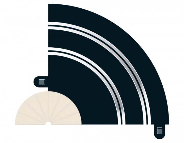 Scalextric C8201 Radius 1 Hairpin Curve 90°, x2