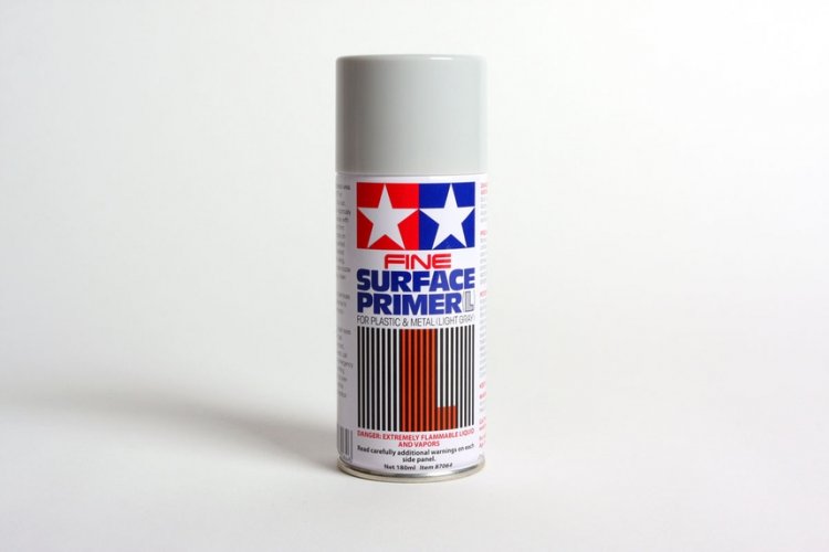 FINE SURFACE PRIMER, for Plastic & Metal, light grey