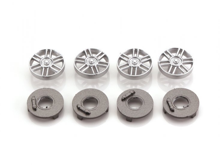 MR Slotcar MR7809 - Wheel Inserts - for Jaguar XJ220 '12-Spoke' - Silver - set of 4