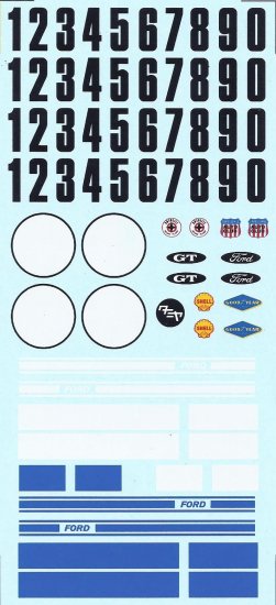 DEC423 - 1/24 Decal Sheet - Tamiya Ford GT40 open car