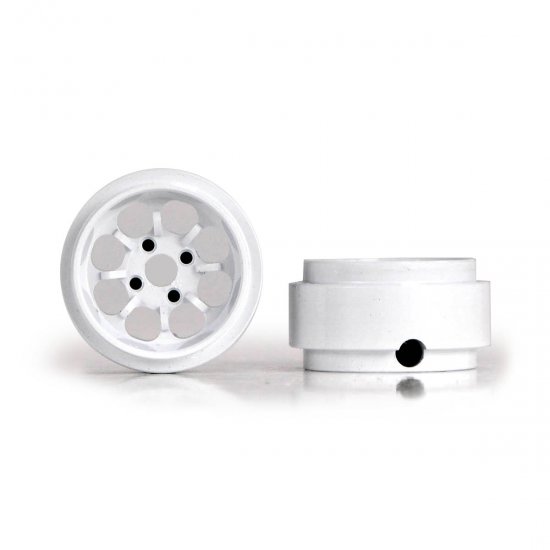 Staffs 98 - White Alloy Wheels - Minilite - 15.8 x 8.5mm - pair