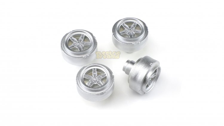 Teamslot L15011 - 15mm Pro Plastic Wheels - Lancia Stratos - Rears - Silver - pack of 4 - Click Image to Close