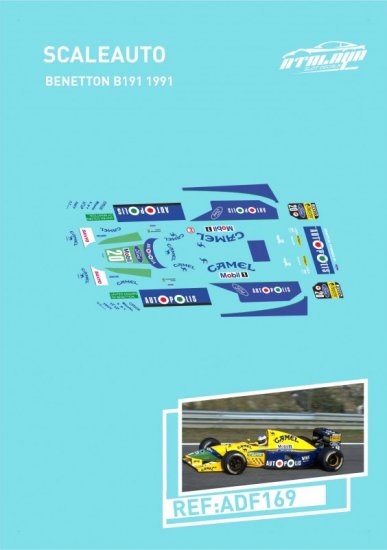 Atalaya Decals ADF169 - For Scaleauto F1 - Benneton B191 - Nelson Piquet/Martin Brundle - Click Image to Close