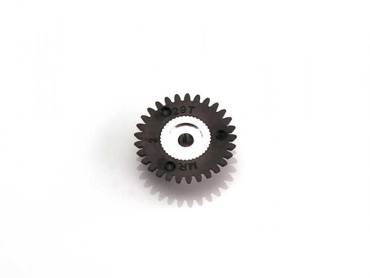 MR Slotcar MR6629P - Anglewinder Gear - 29T - 15.5mm diameter - Black Plastic w/ Aluminum Hub - Click Image to Close