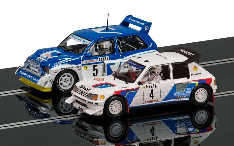 Scalextric C3590A Monte Carlo Rally-Peugeot 205 T16 E2 & MG Metro 6R4-Limited Edition - Click Image to Close