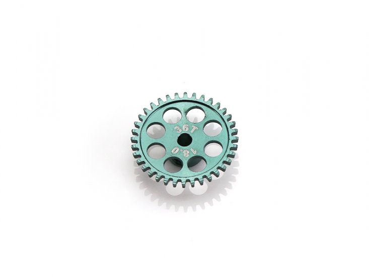 MR Slotcar MR6236R - Sidewinder Gear - 36T - 18.0mm diameter - Green Ergal