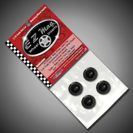 EZ Mag WI-2913B - 1/24 Wheel Inserts - Baby Moon - Black - 5/8"