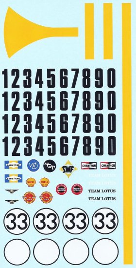 DEC424 - 1/24 Decal Sheet - Tamiya Lotus 30 - extra numbers