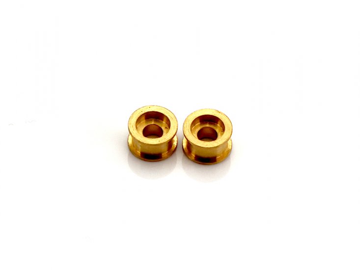 MR Slotcar MR8061R - Axle Bushings - Double Flange - Machined Bronze - for Scalextric/NSR/Fly - pair