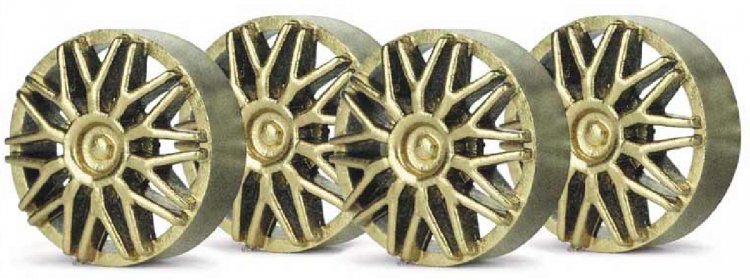 Slot.it PA03G - Wheel Inserts - BBS type - Gold - for 15.8mm wheels - pack of 4