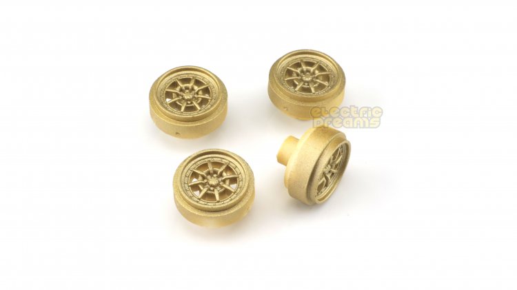 Team Slot 59035 - Pack of 4 Wheels - Braid Series 1R Gold Fronts