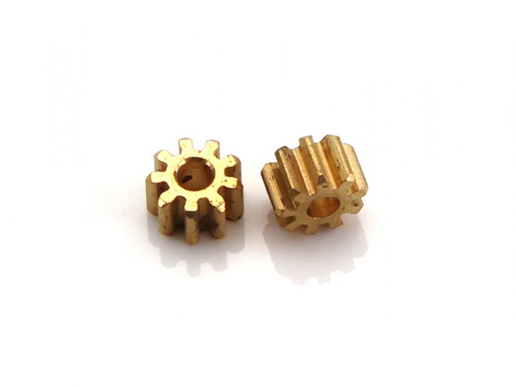 MR Slotcar MR4209 - Brass Pinion Gear - 9T x 5.5mm - Inline - pair - Click Image to Close