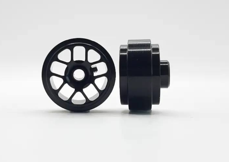 Staffs 218 - Black Alloy Wheels - Hyper - 15.8 x 8.5mm - pair - Click Image to Close