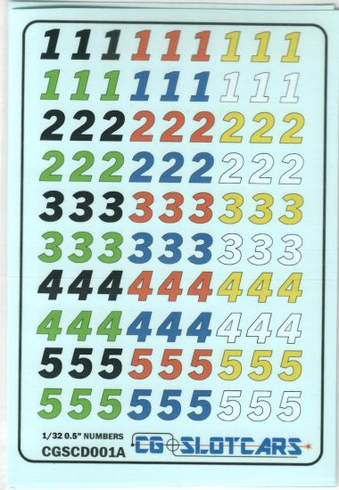 CGSCD001A - Peel & Stick Decals - Multicolor Number Sheet