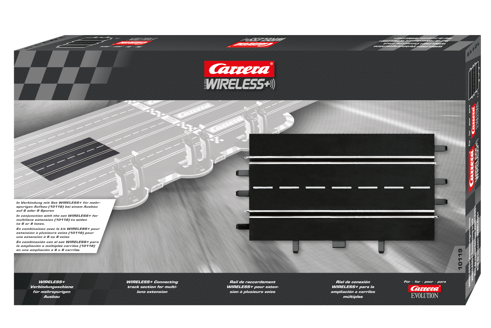 Carrera 10119 - Wireless+ Connecting Track Section for Multilane Extensions, Analog