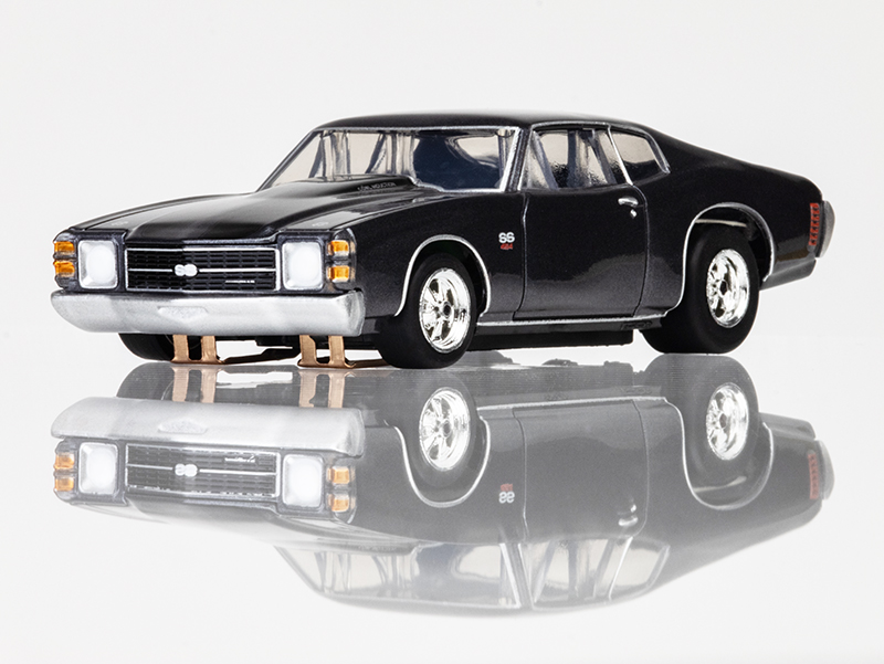 AFX 22087 - '72 Chevelle SS 454 - Black/Silver - HO (1/64) scale