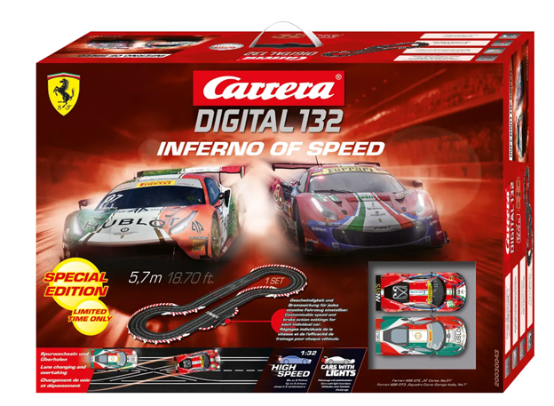 Carrera 30043 - INFERNO OF SPEED - Ferrari 488 vs Ferrari 488 - Digital 132 race set