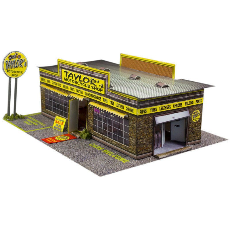 Photo Real BK3201 - MOTORCYLE SHOP Building Kit - 1/32nd scale