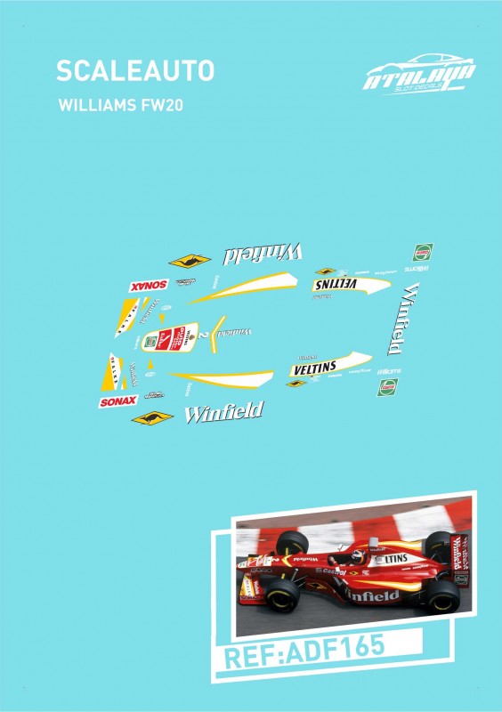 Atalaya Decals ADF165 - For Scaleauto F1 - Ferrari FW20