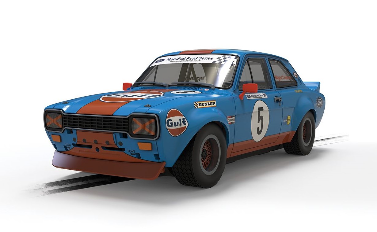 Scalextric C4530 - PRE-ORDER NOW! - Ford Escort Mk.1 - Gulf #5 - '23 Wayne Crabtree Modified Fords