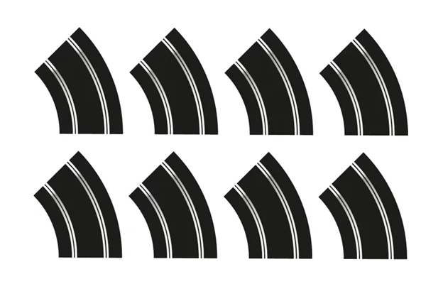 Scalextric C8196 - Accessory Pack - R2 Curves (x8)