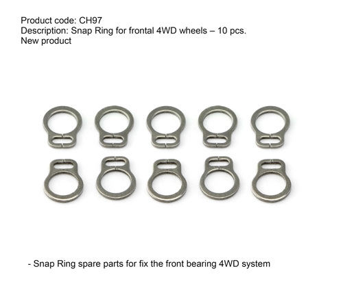 Slot.it CH97 - Snap rings For 4WD Front Wheels