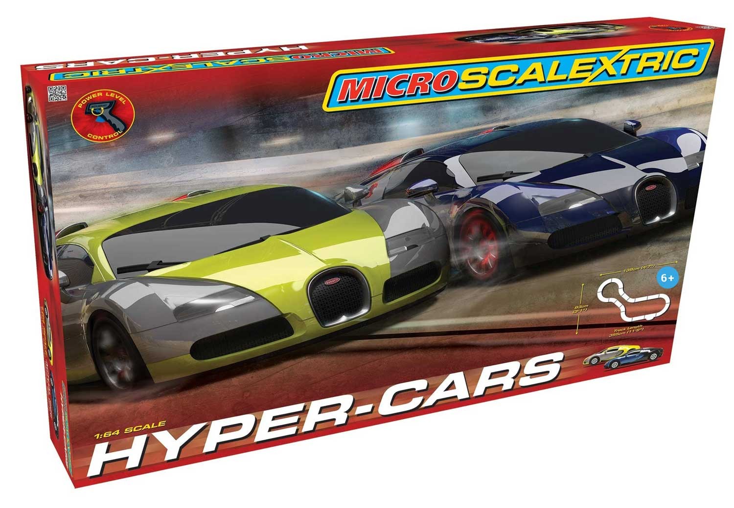 Scalextric Micro G1108T - Hyper Cars - Bugatti v. Bugatti - 1/64 (HO) scale race set