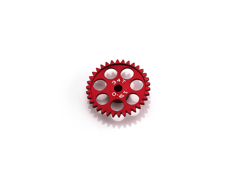 MR Slotcar MR6334 - Sidewinder Gear - 34T - 19.0mm diameter - Red Ergal - for Fly/Scalextric