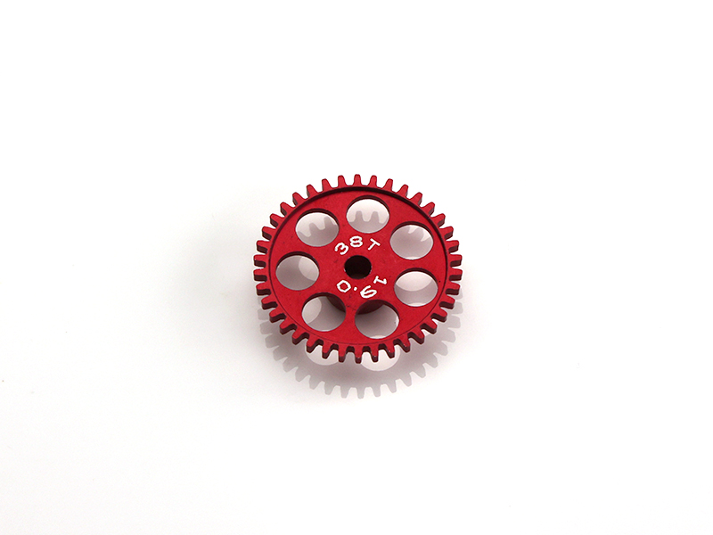 MR Slotcar MR6338 - Sidewinder Gear - 38T - 19.0mm diameter - Red Ergal - for Fly/Scalextric