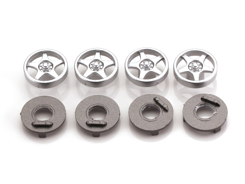 MR Slotcar MR7807 - Wheel Inserts - for Jaguar XJ220 '5-Spoke' - Silver - set of 4