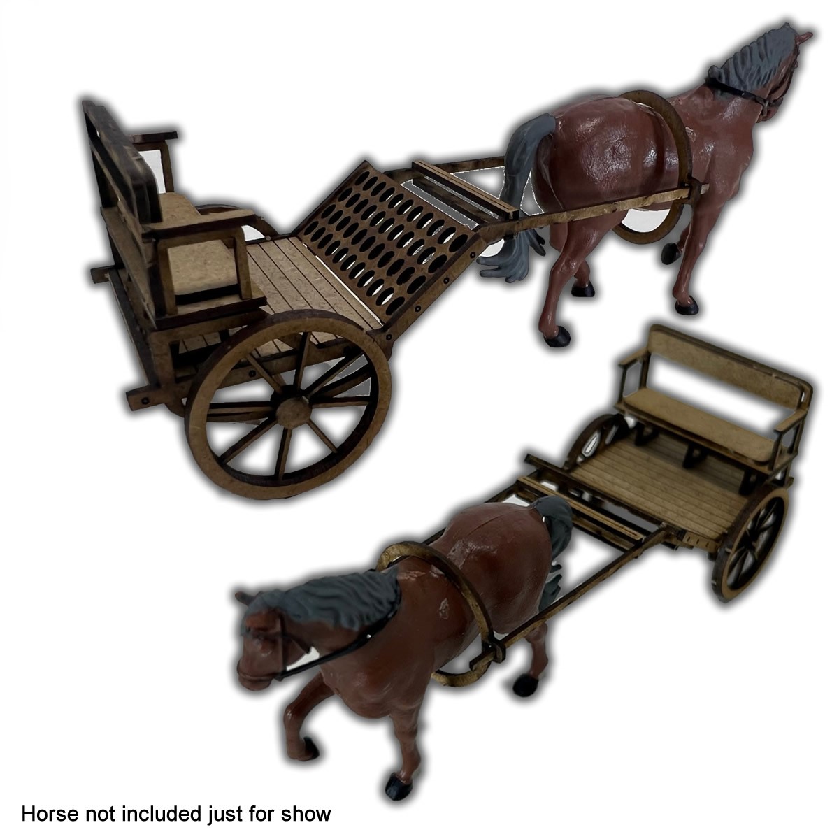 Magnetic Racing MRA053-CART - Single Axle Horse Cart - pair