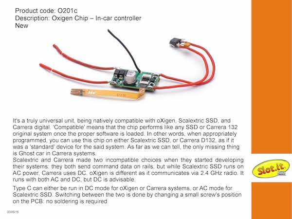 Slot.it O201C - Universal oXigen in-car chip for controlling Scalextric SSD, Carrera D132 & oXigen