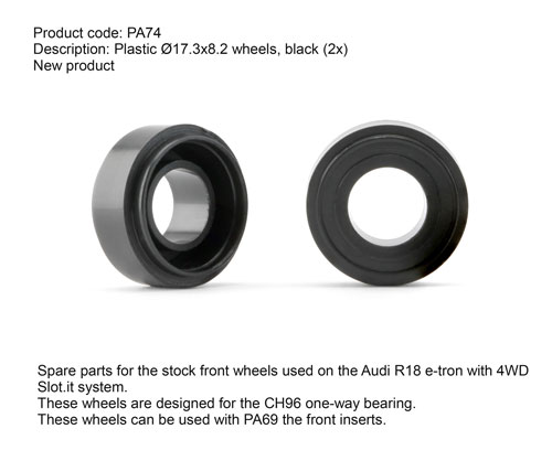 Slot.it PA74 - Plastic front wheels for 4WD System - 17.3mm