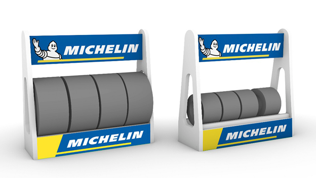 Scaleauto SC-10248B - Tire Rack - Michelin - pack of 2