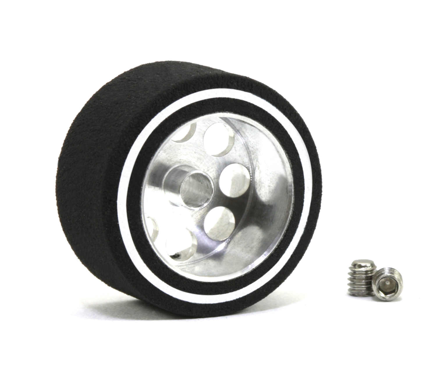 ScaleAuto SC-2012 - ProComp Sponge Tires 20.8 x 11mm + Aluminum Wheels 15mm OD - for 3mm axles