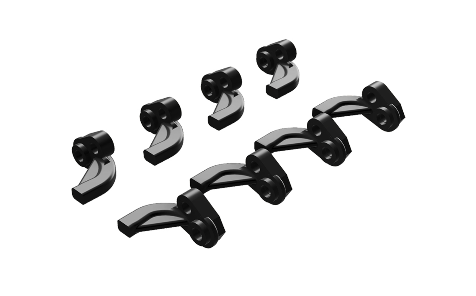 Scaleauto SC-6534B - Chassis Suspension Arms - w/ hole for Height Regulation - pack of 8