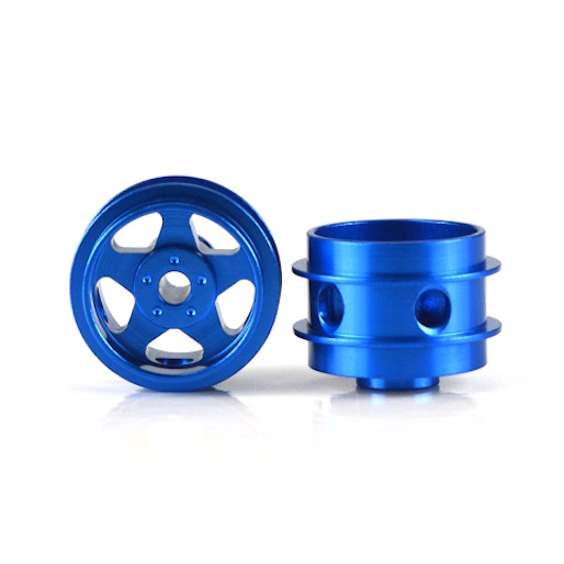 Staffs 50 - Blue Alloy Wheels - 5-Spoke - 15.8 x 10mm - Air System - Drilled - pair