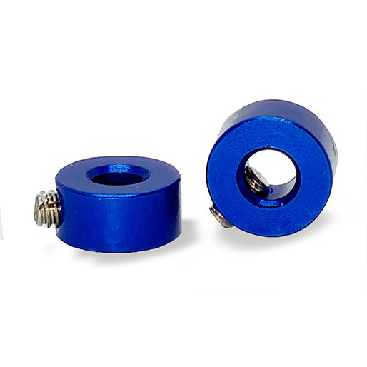 Staffs 73 - Aluminum 3/32" Axle Stopper - BLUE - pair